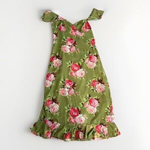 Betsey Johnson Bouquet Floral Maxi Dress Hem Flutter Sleeves Sz M Cottage Fairy